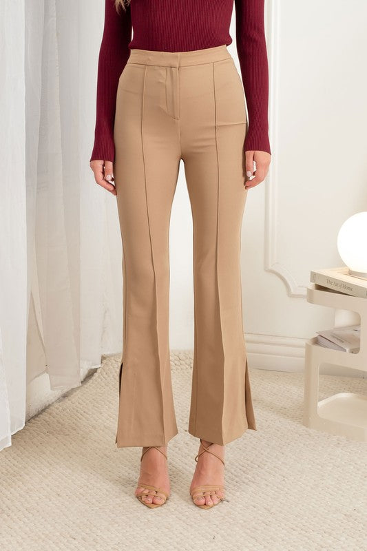 High Waist Flare Slit Hem Dress Pants – C2 Fashion