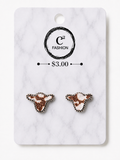 White and brown cow print earrings 