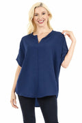 Blue short sleeve top.