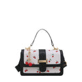 Cherry Print Buckle Flap Satchel: BK