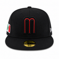 Black cap with red logo and New Era branding on a white background