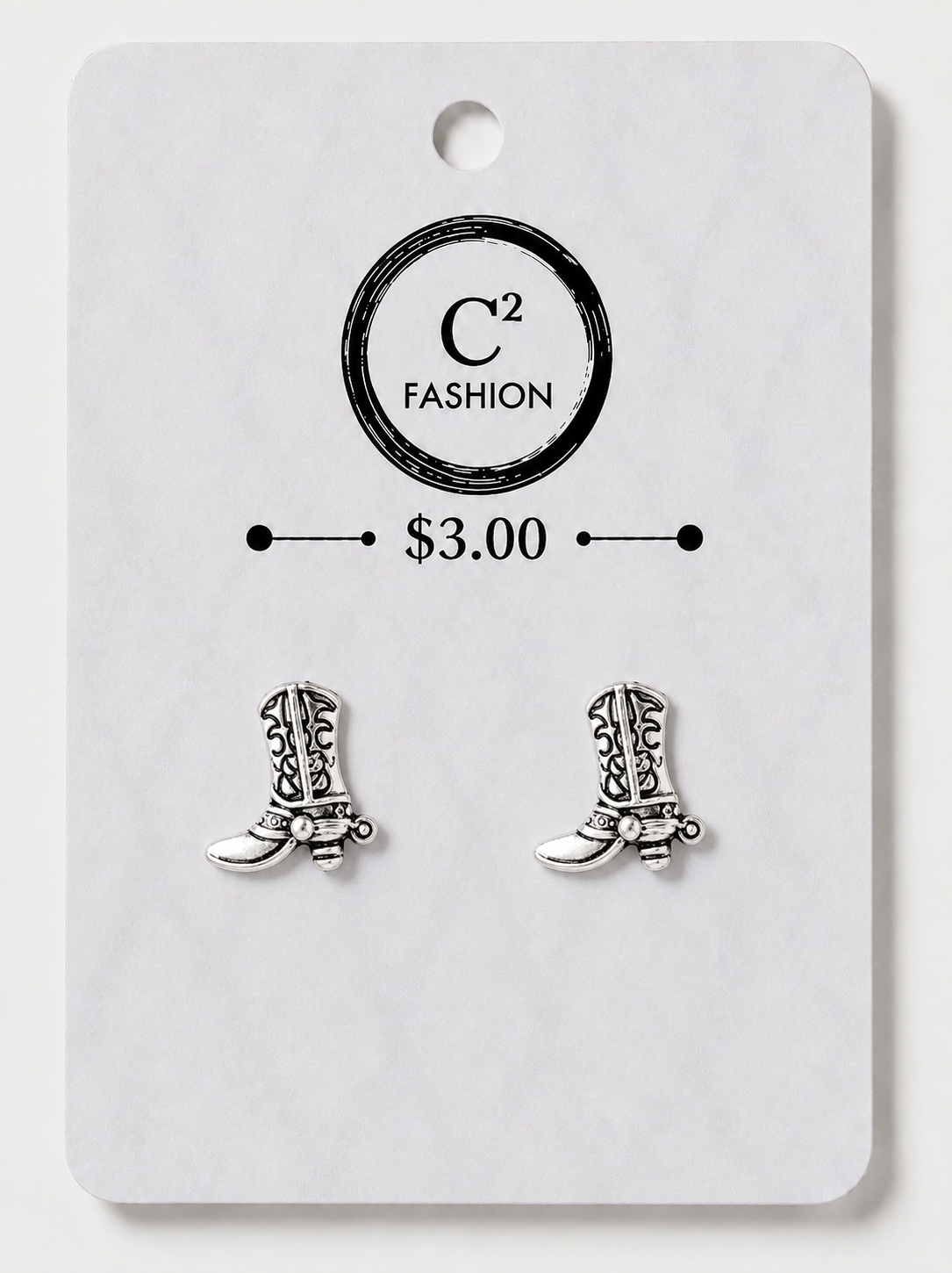 Sliver Cowboy boot earrings 