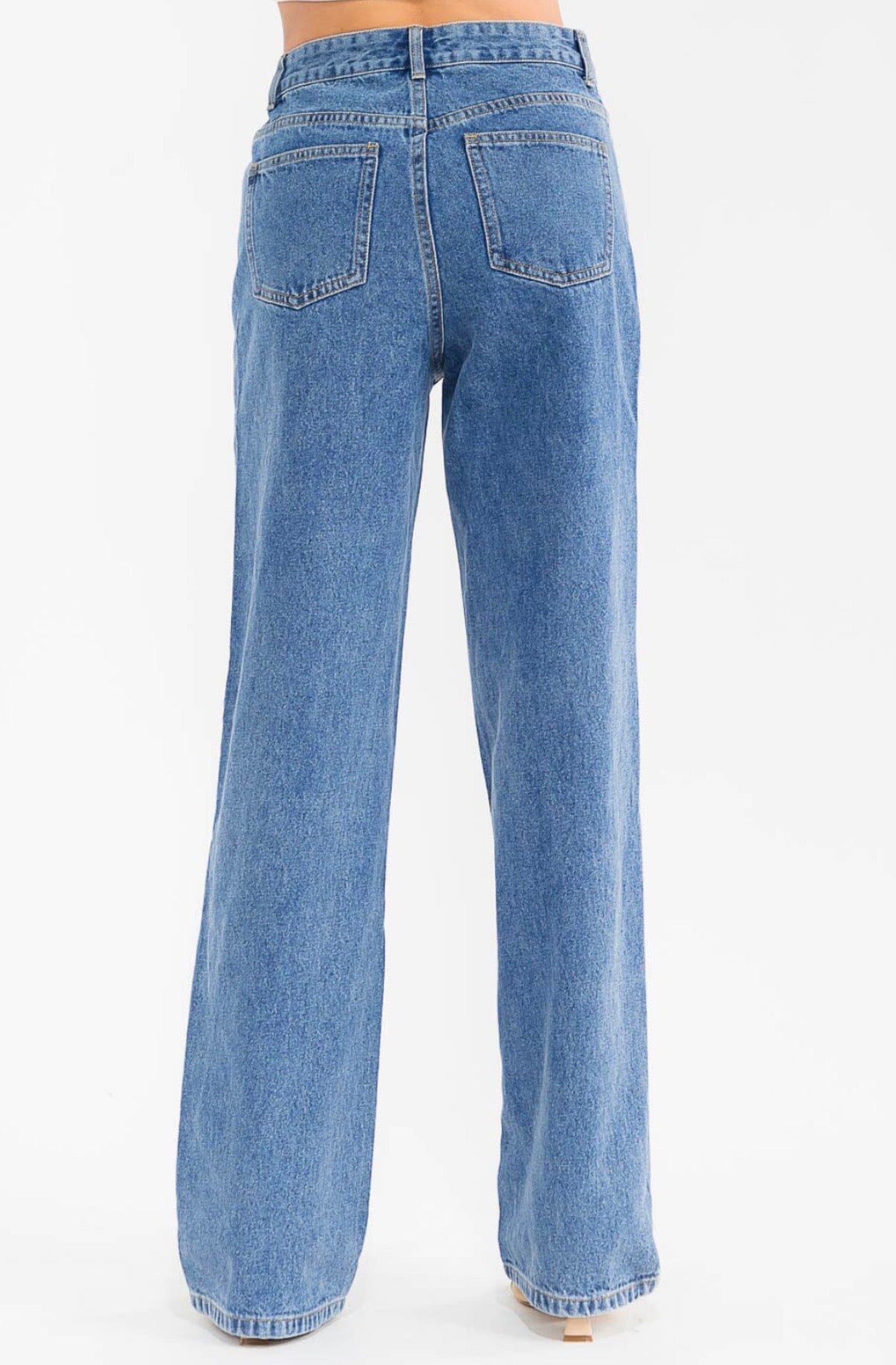 Blue jeans on a white background