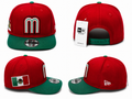 Red snapback with green visor, Mexico-inspired 'M' logo, and Mexico flag side patch.